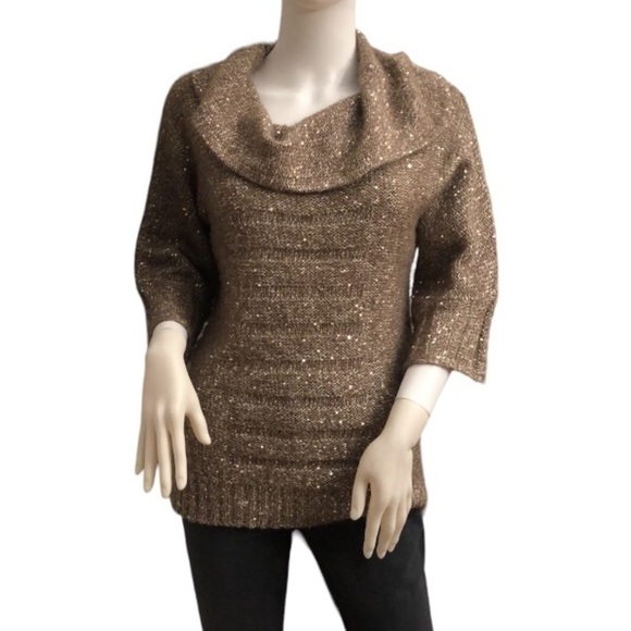 Chico's Sweaters - Chico’s Gold Sequin Sweater Extra Small